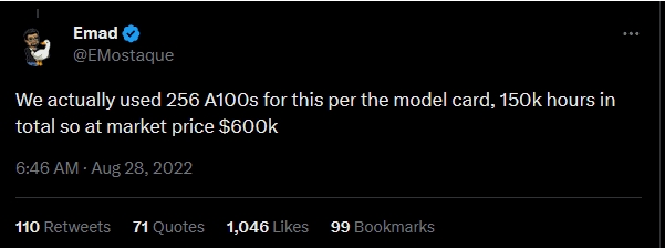 示例：訓(xùn)練Stable Diffusion （大約成本：60 萬美元）